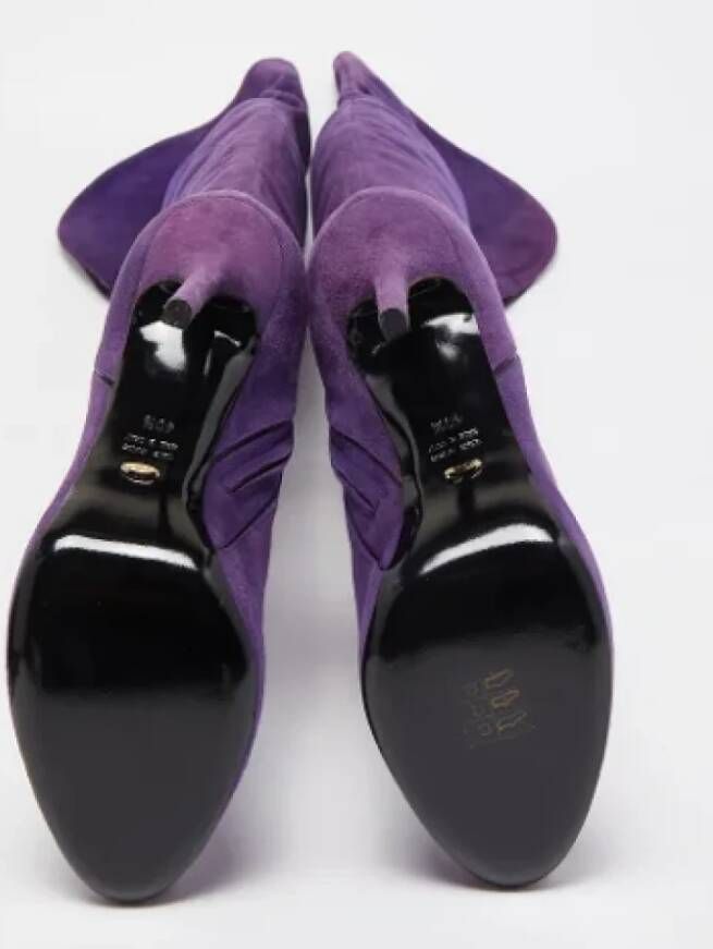 Sergio Rossi Pre-owned Suede boots Purple Dames