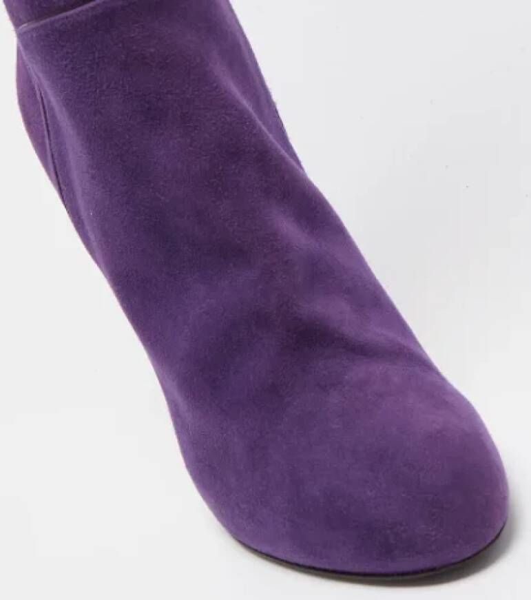 Sergio Rossi Pre-owned Suede boots Purple Dames