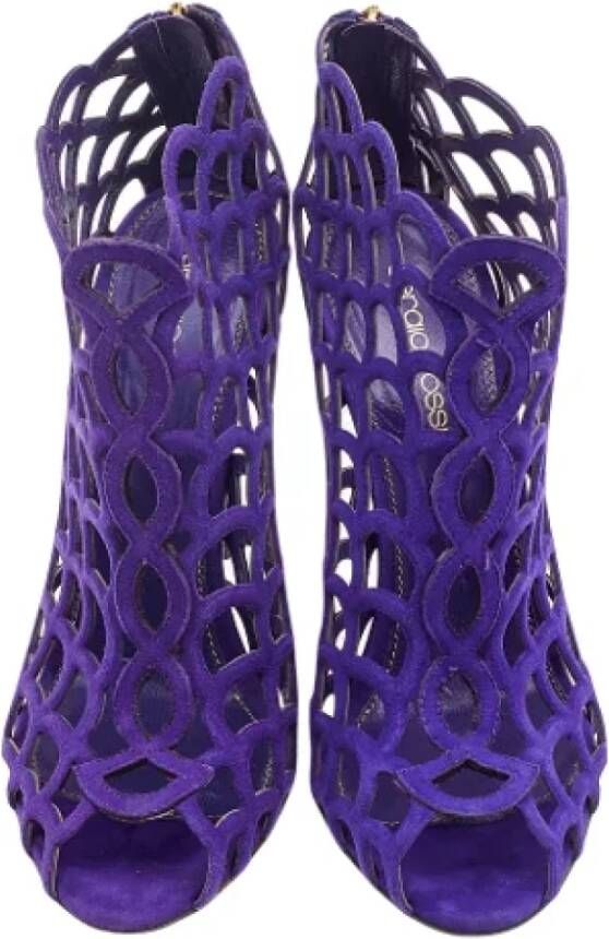 Sergio Rossi Pre-owned Suede boots Purple Dames