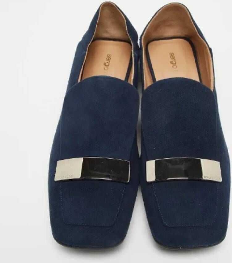 Sergio Rossi Pre-owned Suede flats Blue Dames