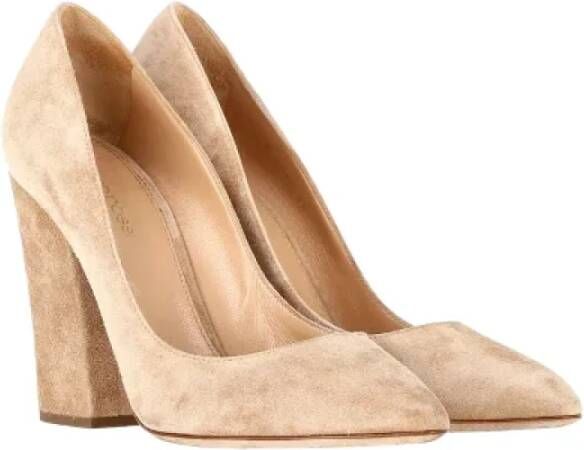Sergio Rossi Pre-owned Suede heels Beige Dames