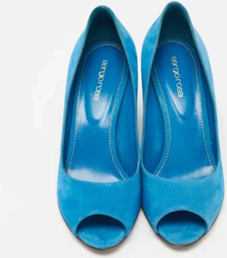 Sergio Rossi Pre-owned Suede heels Blue Dames