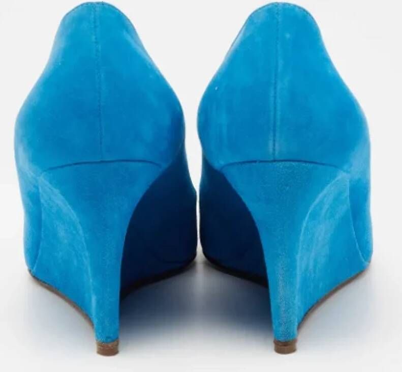 Sergio Rossi Pre-owned Suede heels Blue Dames