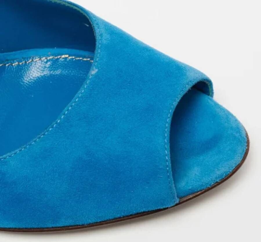 Sergio Rossi Pre-owned Suede heels Blue Dames