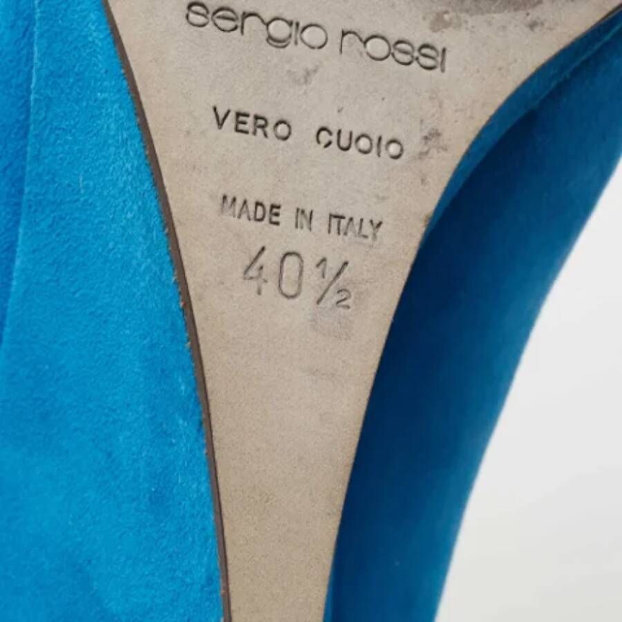 Sergio Rossi Pre-owned Suede heels Blue Dames