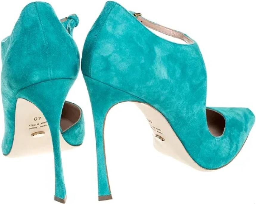 Sergio Rossi Pre-owned Suede heels Blue Dames