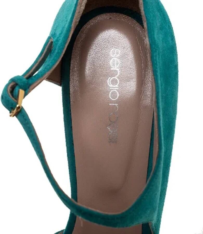 Sergio Rossi Pre-owned Suede heels Blue Dames