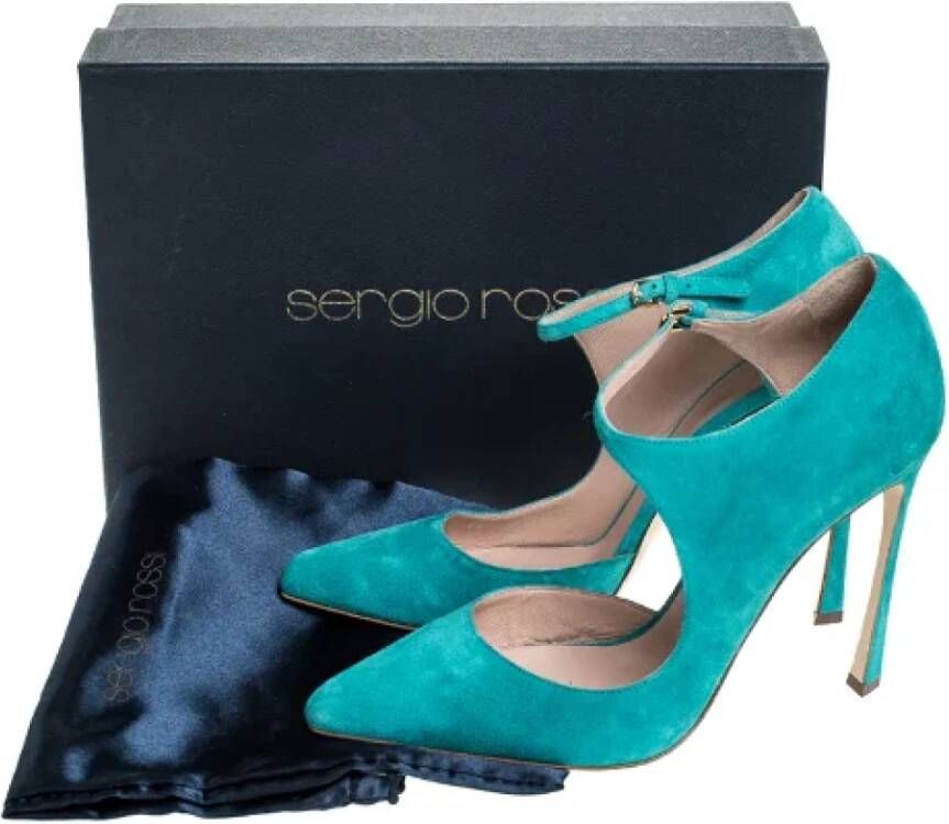 Sergio Rossi Pre-owned Suede heels Blue Dames