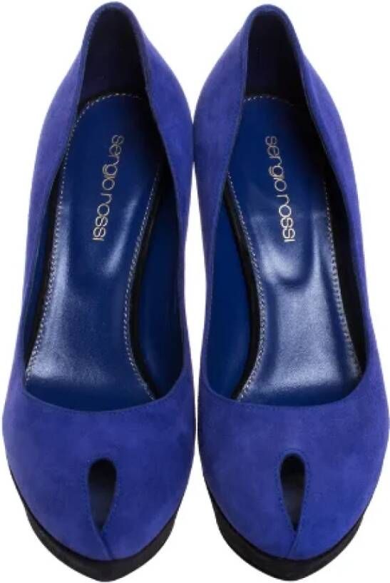 Sergio Rossi Pre-owned Suede heels Blue Dames