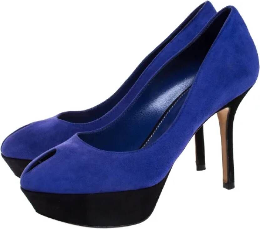 Sergio Rossi Pre-owned Suede heels Blue Dames