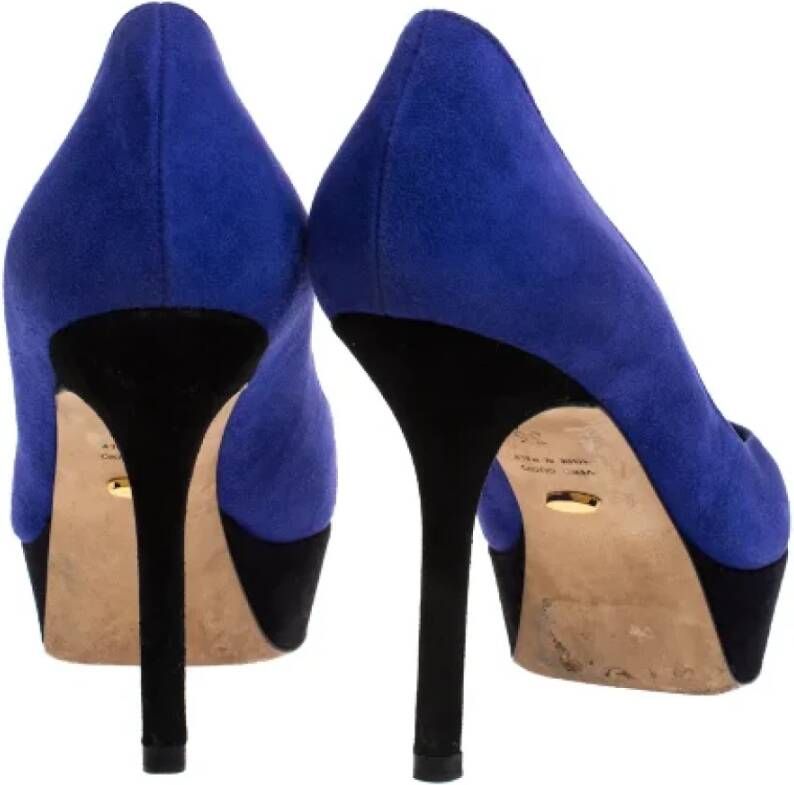 Sergio Rossi Pre-owned Suede heels Blue Dames