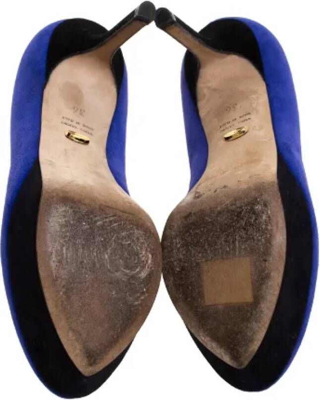 Sergio Rossi Pre-owned Suede heels Blue Dames