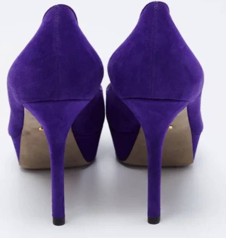Sergio Rossi Pre-owned Suede heels Blue Dames
