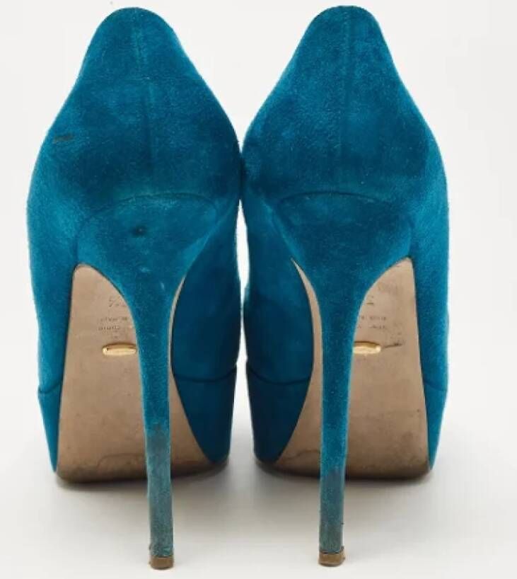 Sergio Rossi Pre-owned Suede heels Blue Dames