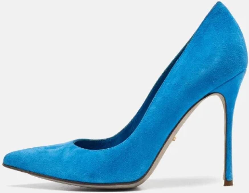 Sergio Rossi Pre-owned Suede heels Blue Dames