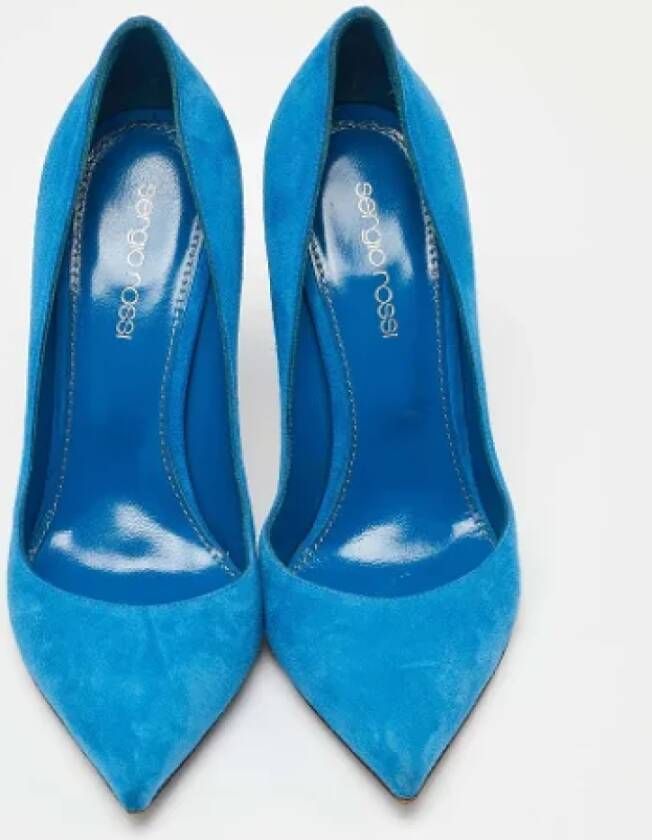 Sergio Rossi Pre-owned Suede heels Blue Dames