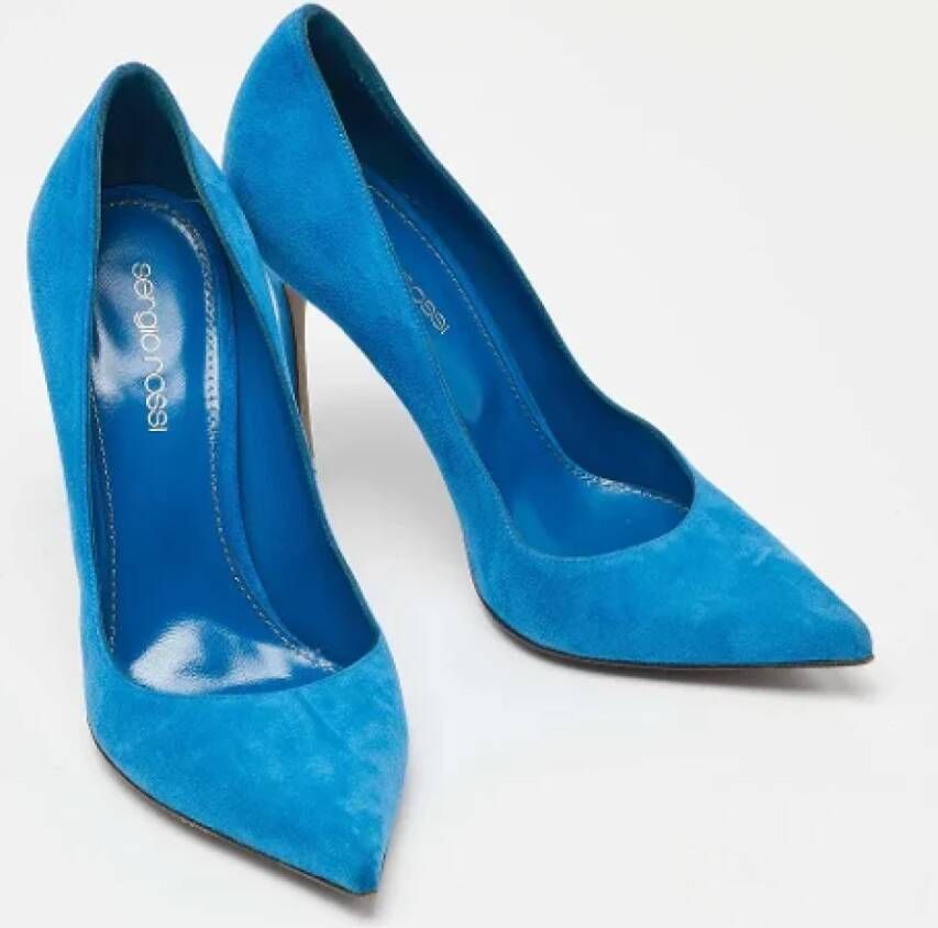 Sergio Rossi Pre-owned Suede heels Blue Dames