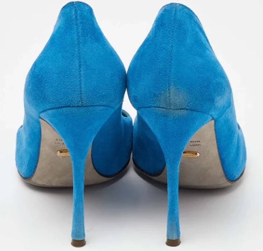 Sergio Rossi Pre-owned Suede heels Blue Dames