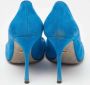 Sergio Rossi Pre-owned Suede heels Blue Dames - Thumbnail 5