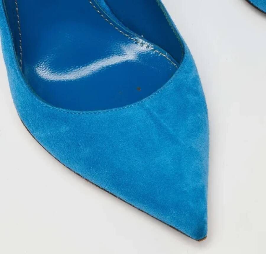 Sergio Rossi Pre-owned Suede heels Blue Dames