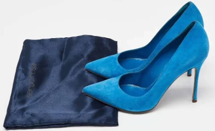 Sergio Rossi Pre-owned Suede heels Blue Dames