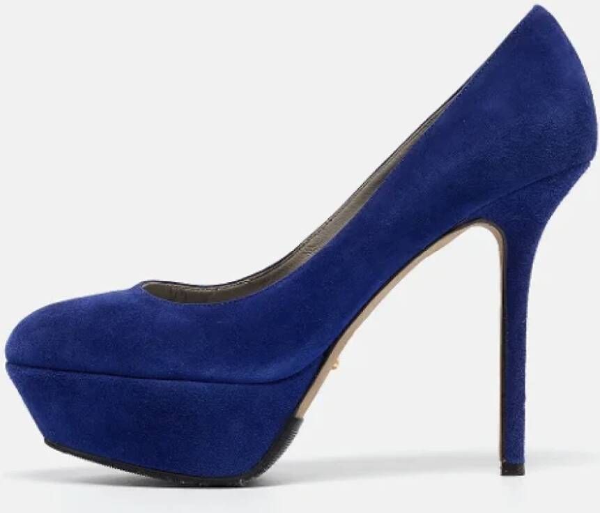 Sergio Rossi Pre-owned Suede heels Blue Dames