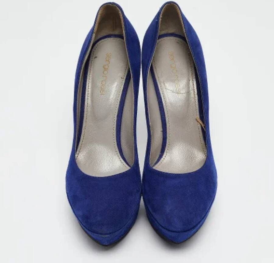 Sergio Rossi Pre-owned Suede heels Blue Dames