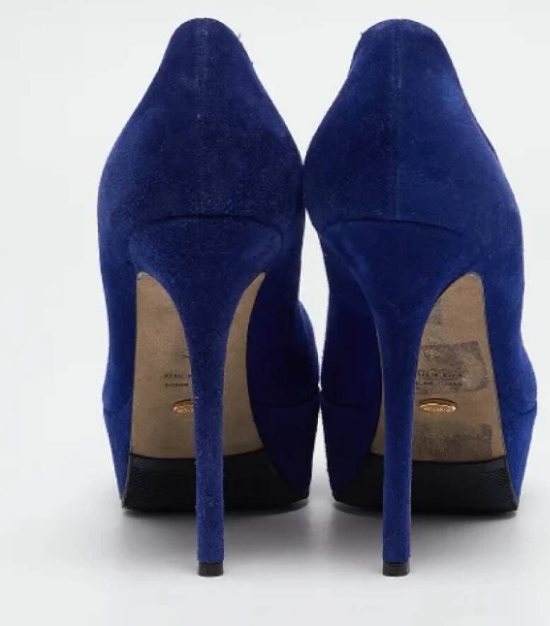 Sergio Rossi Pre-owned Suede heels Blue Dames