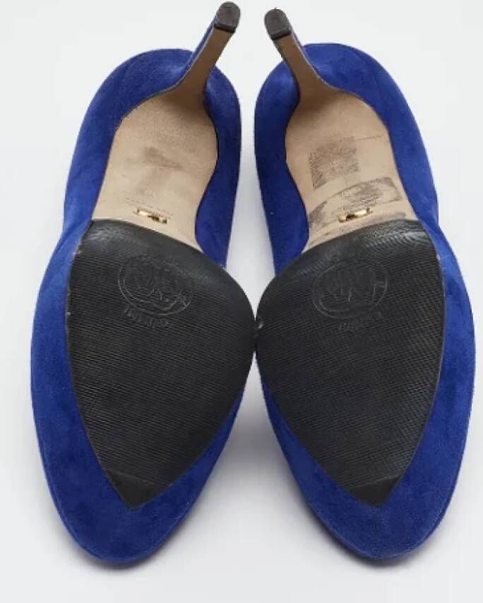 Sergio Rossi Pre-owned Suede heels Blue Dames