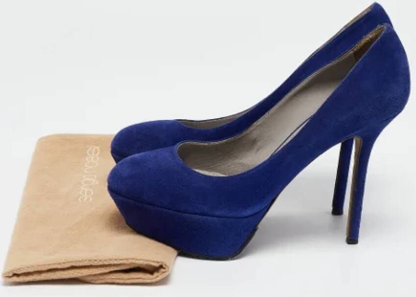 Sergio Rossi Pre-owned Suede heels Blue Dames