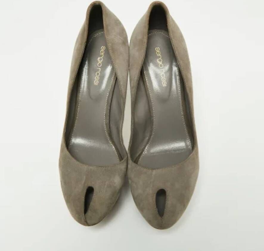 Sergio Rossi Pre-owned Suede heels Gray Dames