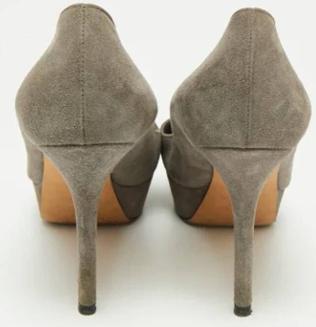 Sergio Rossi Pre-owned Suede heels Gray Dames