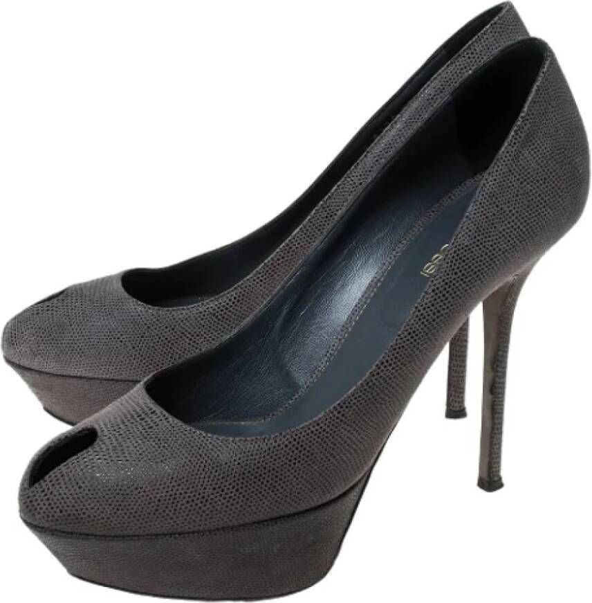 Sergio Rossi Pre-owned Suede heels Gray Dames