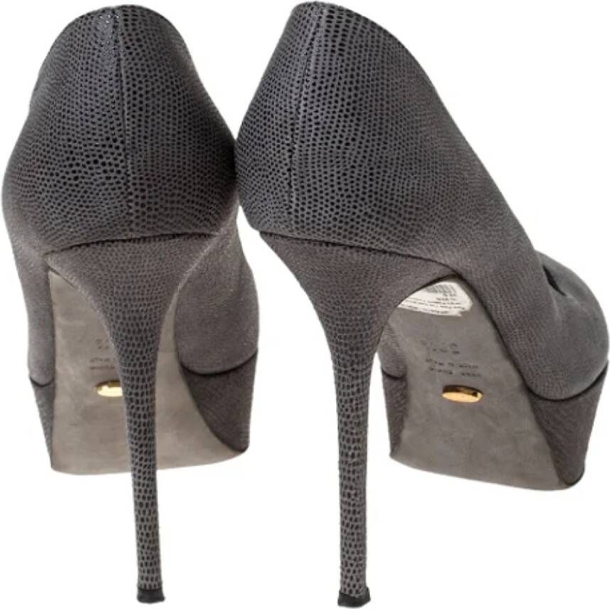 Sergio Rossi Pre-owned Suede heels Gray Dames