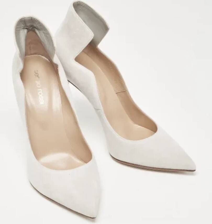 Sergio Rossi Pre-owned Suede heels Gray Dames