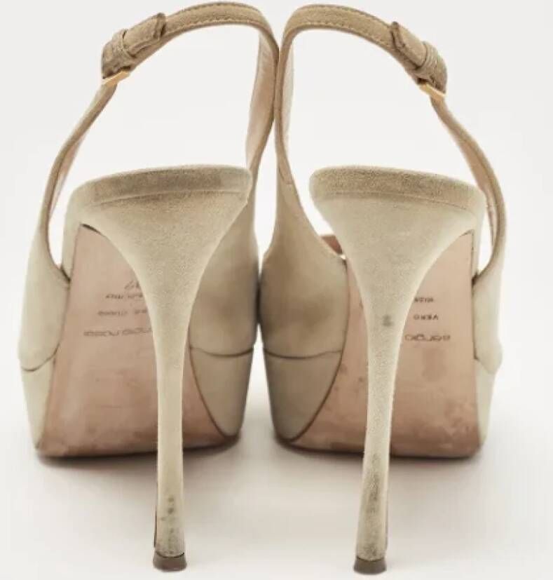 Sergio Rossi Pre-owned Suede heels Gray Dames