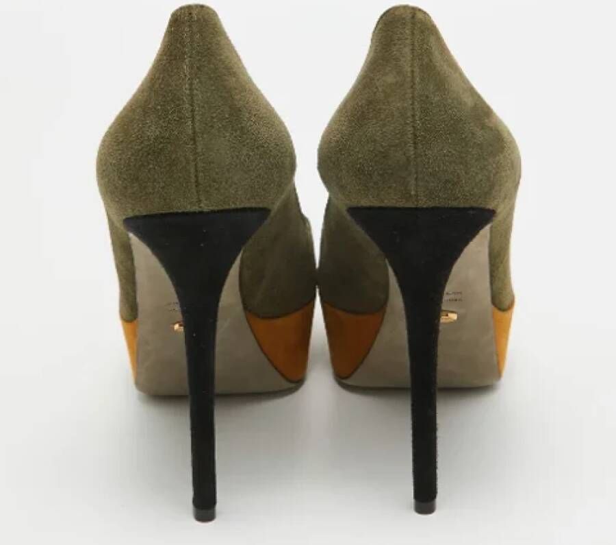 Sergio Rossi Pre-owned Suede heels Green Dames