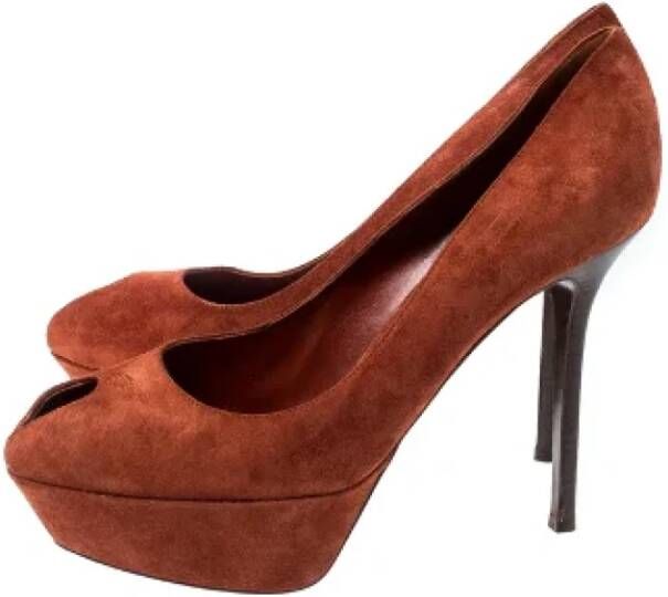 Sergio Rossi Pre-owned Suede heels Orange Dames