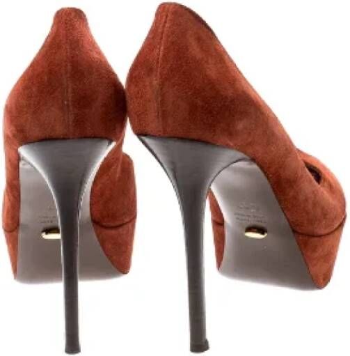 Sergio Rossi Pre-owned Suede heels Orange Dames