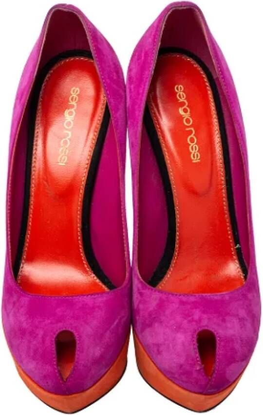 Sergio Rossi Pre-owned Suede heels Purple Dames