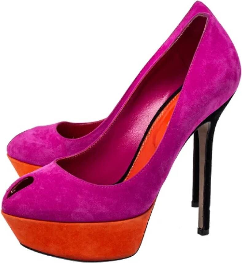 Sergio Rossi Pre-owned Suede heels Purple Dames