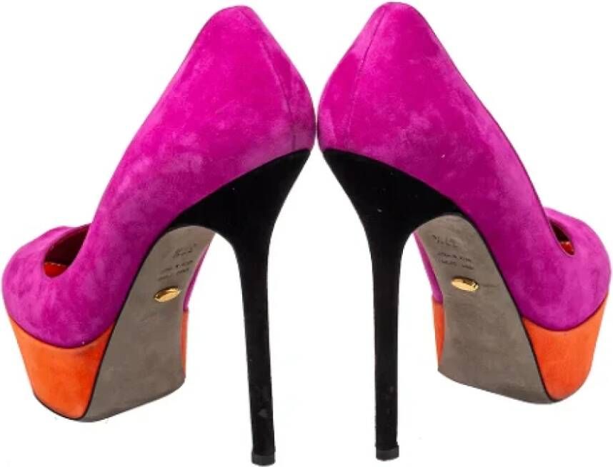 Sergio Rossi Pre-owned Suede heels Purple Dames