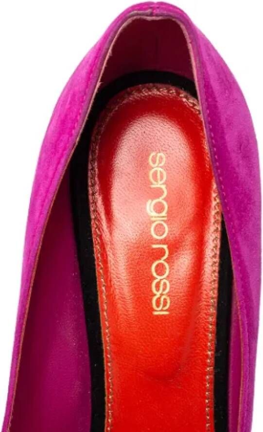 Sergio Rossi Pre-owned Suede heels Purple Dames