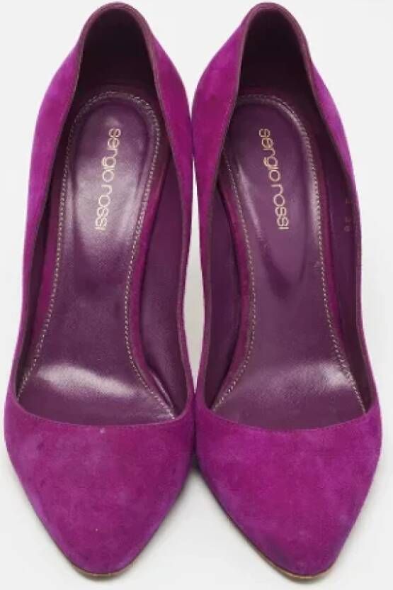 Sergio Rossi Pre-owned Suede heels Purple Dames