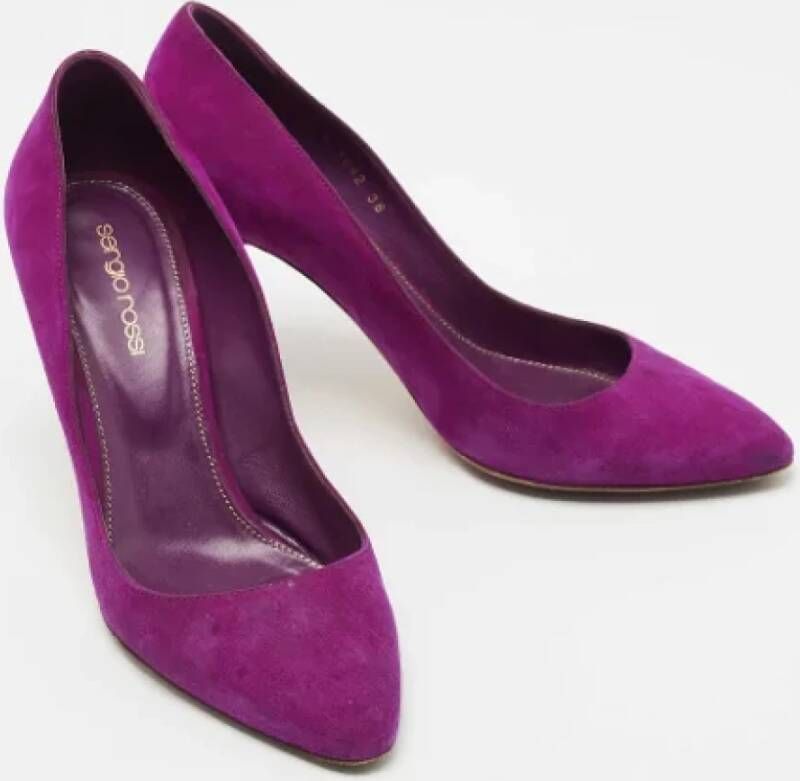 Sergio Rossi Pre-owned Suede heels Purple Dames