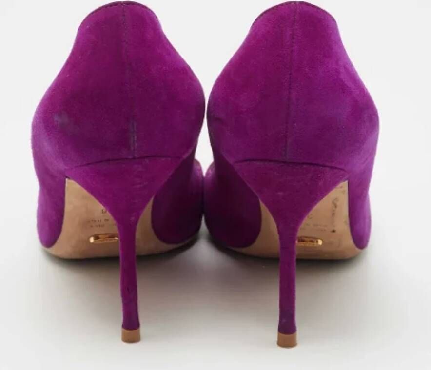 Sergio Rossi Pre-owned Suede heels Purple Dames