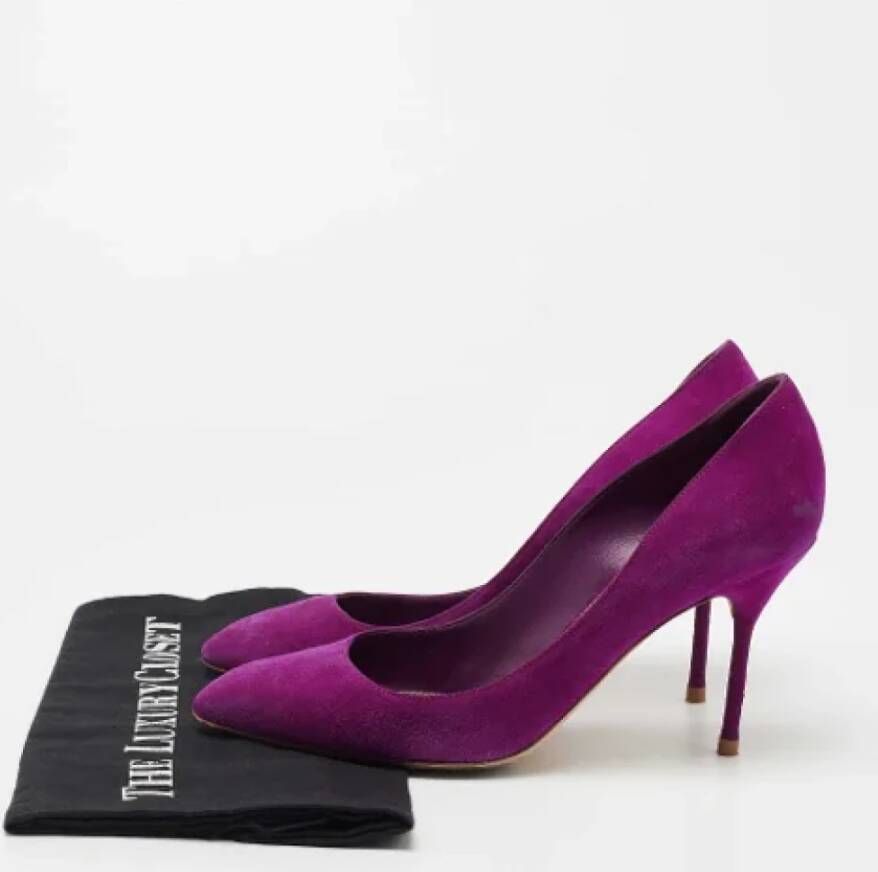 Sergio Rossi Pre-owned Suede heels Purple Dames