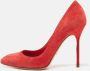 Sergio Rossi Pre-owned Suede heels Red Dames - Thumbnail 2