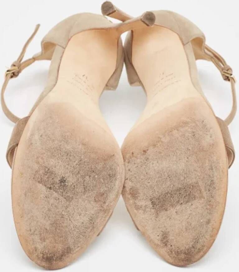 Sergio Rossi Pre-owned Suede sandals Beige Dames