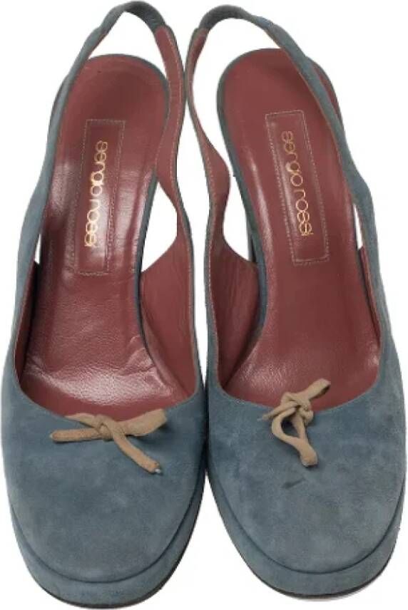 Sergio Rossi Pre-owned Suede sandals Blue Dames